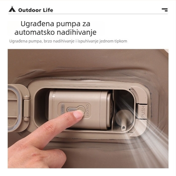 Naduvani kauč za vanjsku i unutarnju upotrebu – prijenosni, USB napajanje, TPU materijal, automatsko naduvavanje jednim pritiskom, težina 1,2 kg, nosivost 150 kg