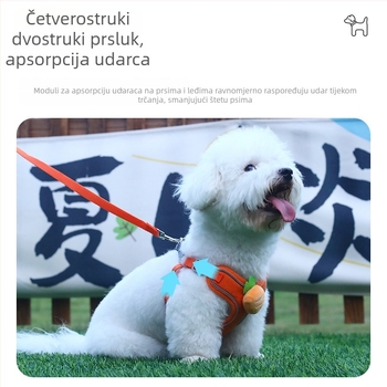 Reflektirajući kaiš za psa s vestom i karikaturnim dizajnom za male pse