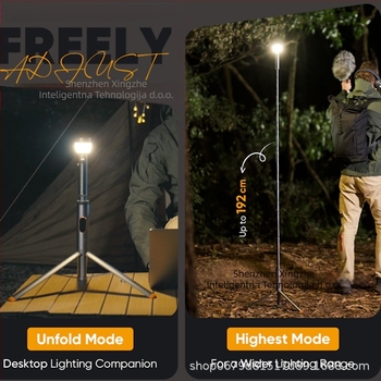 LED kamping svjetlo, punjivo, 5V 6W, prekidač na gumb