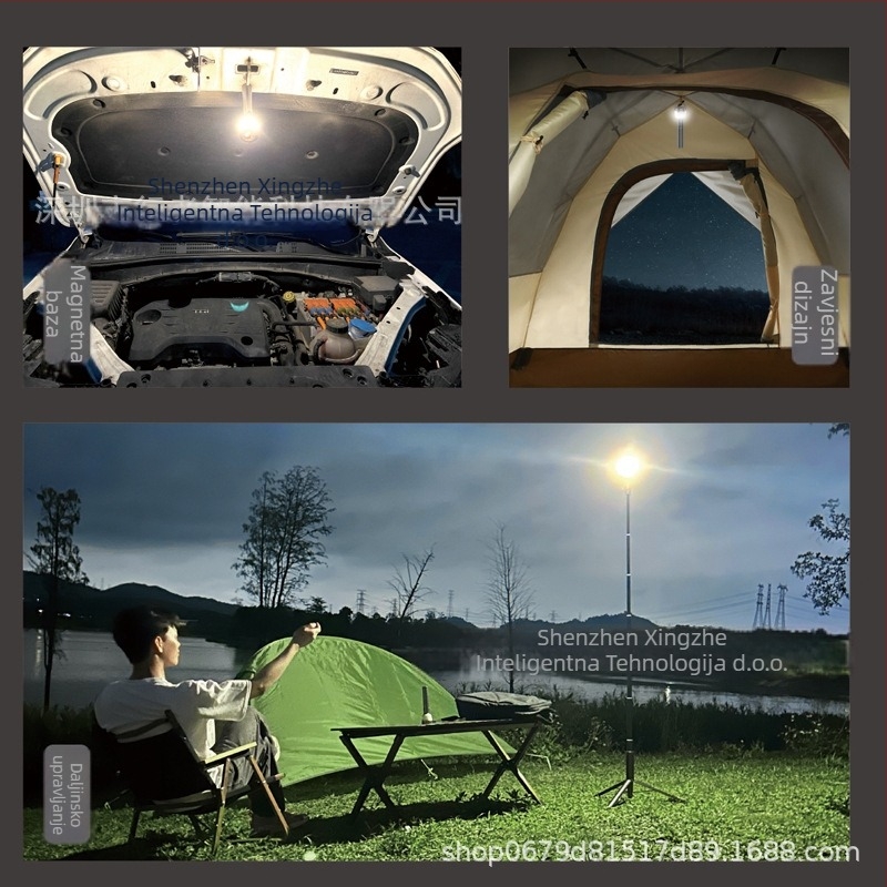 LED kamping svjetlo, punjivo, 5V 6W, prekidač na gumb