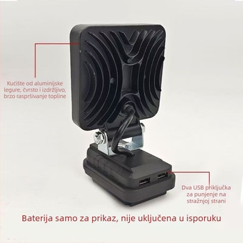 Vanjska radna svjetiljka s univerzalnim napajanjem 12–80V, 64W LED visoke snage, kompatibilna s Makita baterijom, napajana baterijom, flood svjetlo