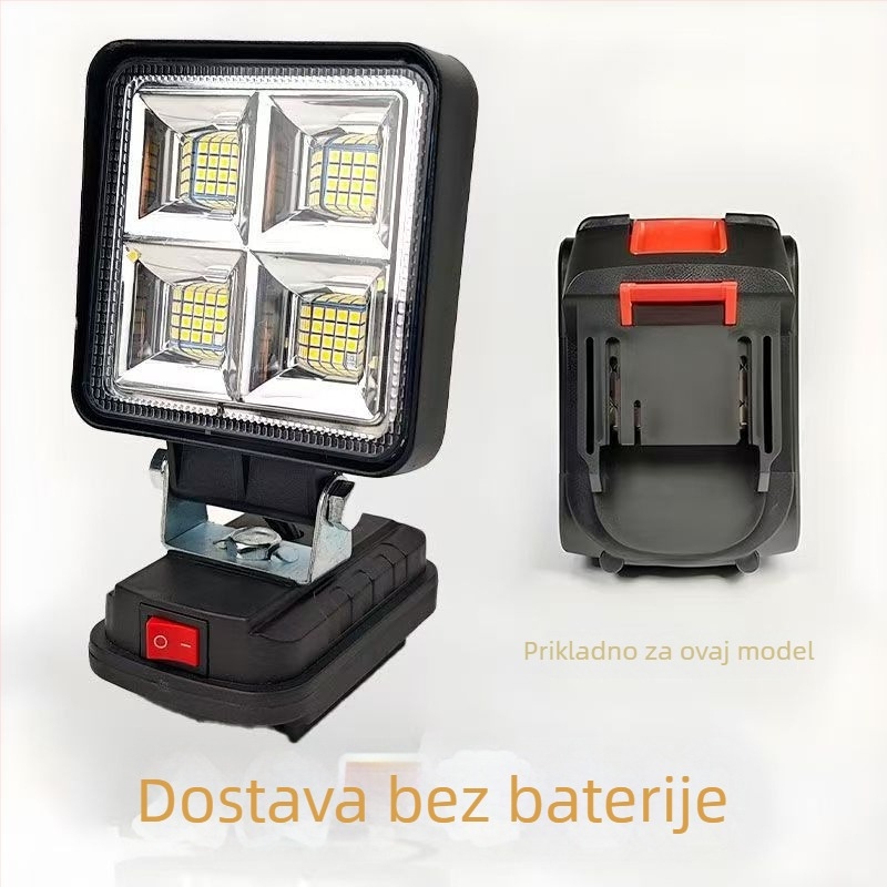 Vanjska radna svjetiljka s univerzalnim napajanjem 12–80V, 64W LED visoke snage, kompatibilna s Makita baterijom, napajana baterijom, flood svjetlo