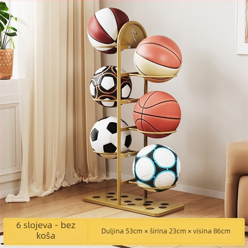 Čelični stalak za sportsku opremu, držač za košarkaške lopte i rekete