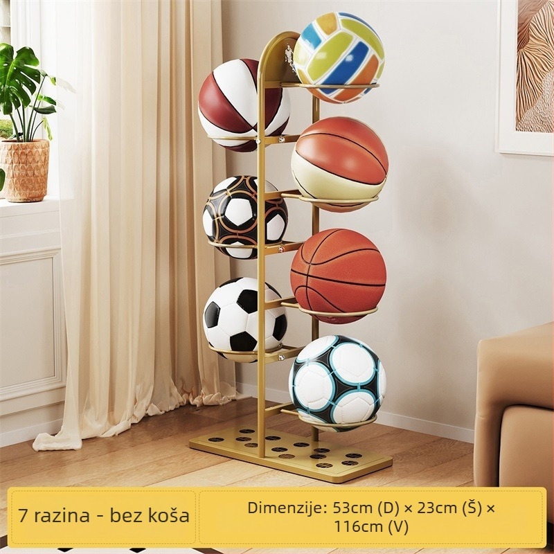 Čelični stalak za sportsku opremu, držač za košarkaške lopte i rekete