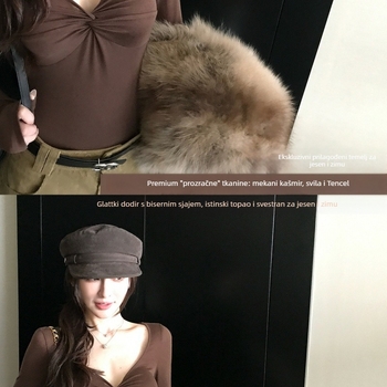 Majica s dugim rukavima od 95% pamuka, okrugli izrez, uski kroj, pletena izrada, gradski stil