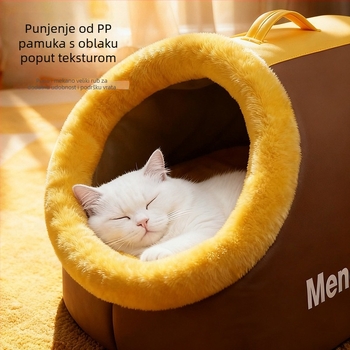 Mačje gnijezdo od debelog flisa, zatvoren toplu ležaj za unutarnju/vanjsku upotrebu, sve sezone, model lx-926