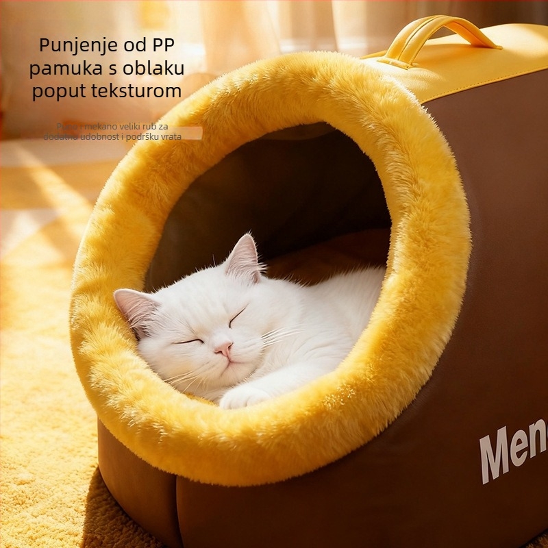 Mačje gnijezdo od debelog flisa, zatvoren toplu ležaj za unutarnju/vanjsku upotrebu, sve sezone, model lx-926