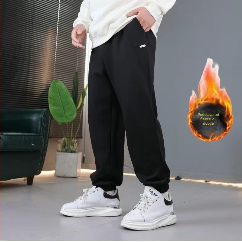 Muške casual hlače s visokim strukom, ravni kroj, mikroelastičnost, zatvaranje vezicom, 62% pamuk 38% poliester