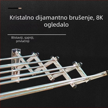 Zidno teleskopsko sušilo za odjeću, od nehrđajućeg čelika i aluminijske legure, sklopno