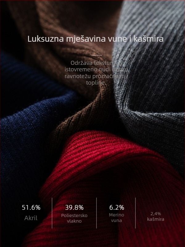 Lagur kapuljačasti džemper od vune i kašmira, slojevita pletenina, uski kroj, dugi rukavi, okrugli izrez