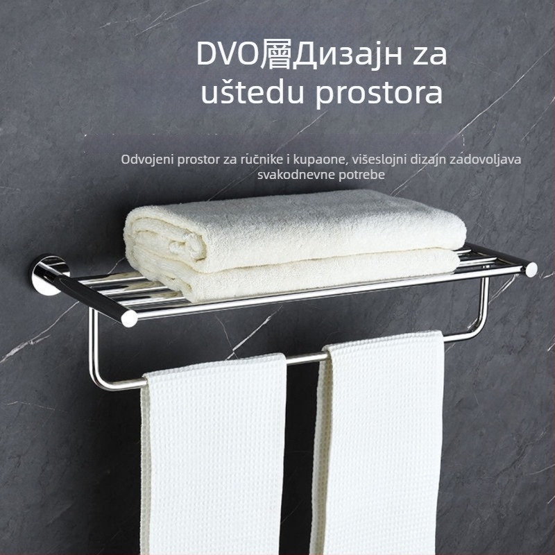 Dvostruki držač ručnika od 304 nehrđajućeg čelika, mat brušeni završetak, nosivost 5 kg