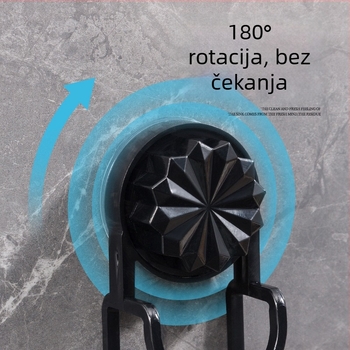 Usisna kuka za umivaonik u kupaonici — plast, nosivost 3 kg, 1 razina, zidni držač