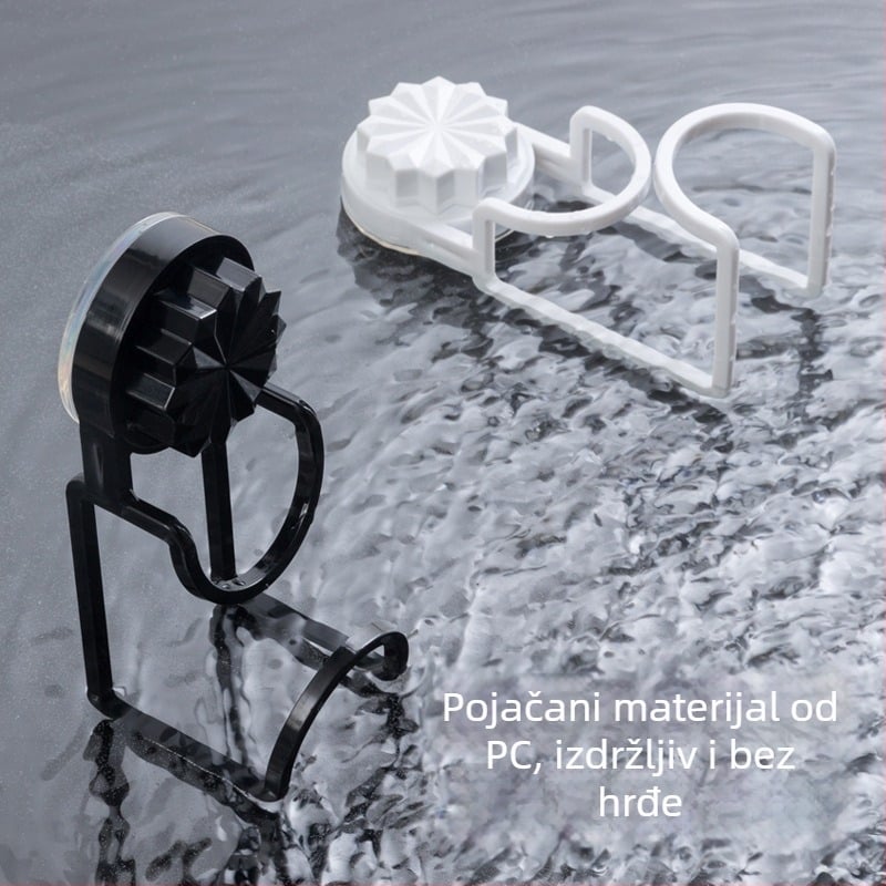 Usisna kuka za umivaonik u kupaonici — plast, nosivost 3 kg, 1 razina, zidni držač