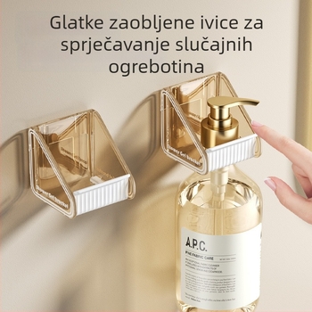 PS plastični zidni držač za gel za tuširanje, 1-etažni, poliran završetak, podesiv, nosivost 1–5 kg