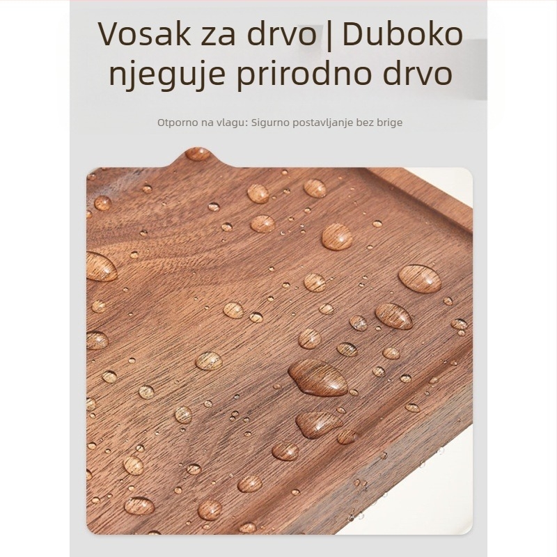 Držač za skladištenje od orahovog drveta, zidni, polirana površina, jedna polica, nosivost 5–10 kg