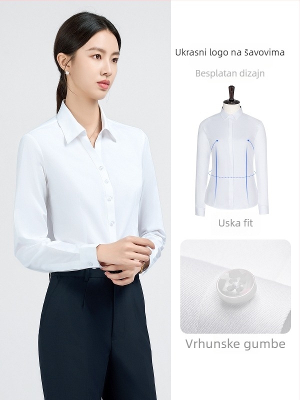 Košulja od pamuka, dugi rukav, slim fit, 3D kroj, gradski stil