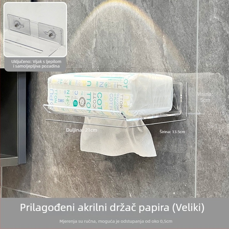 Zidni držač za ručnike i role za umivaonik, akril, model 985, keramično premazana površina, CE certifikat, nosivost >50 kg, jednokatni, univerzalni stil