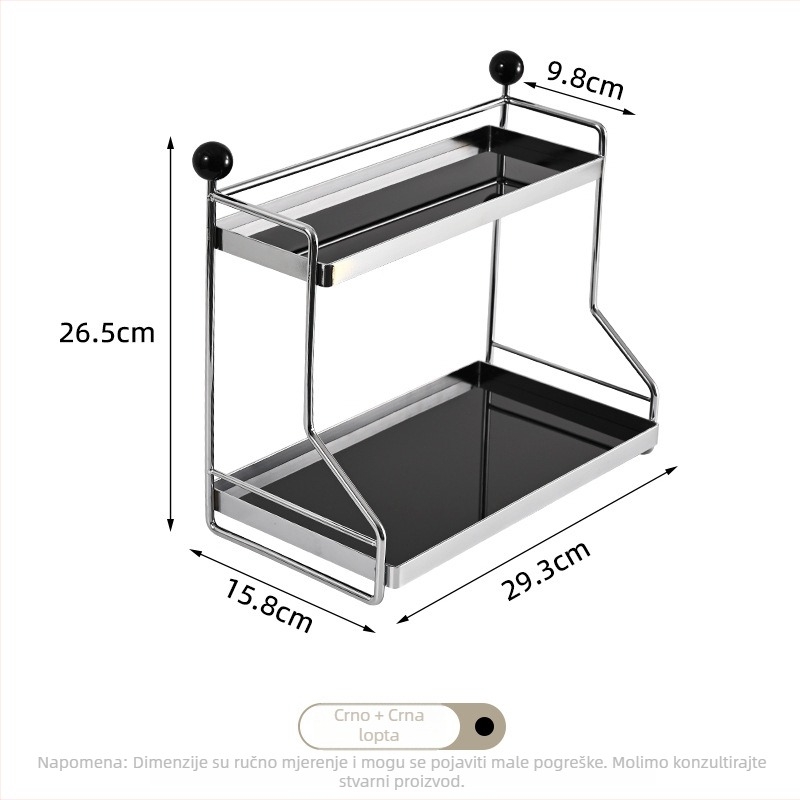 Dvostruki stolni držač za čaše, metalni, s elektroplatiranim završetkom, model dvostruke kugle, nosivost 1–5 kg