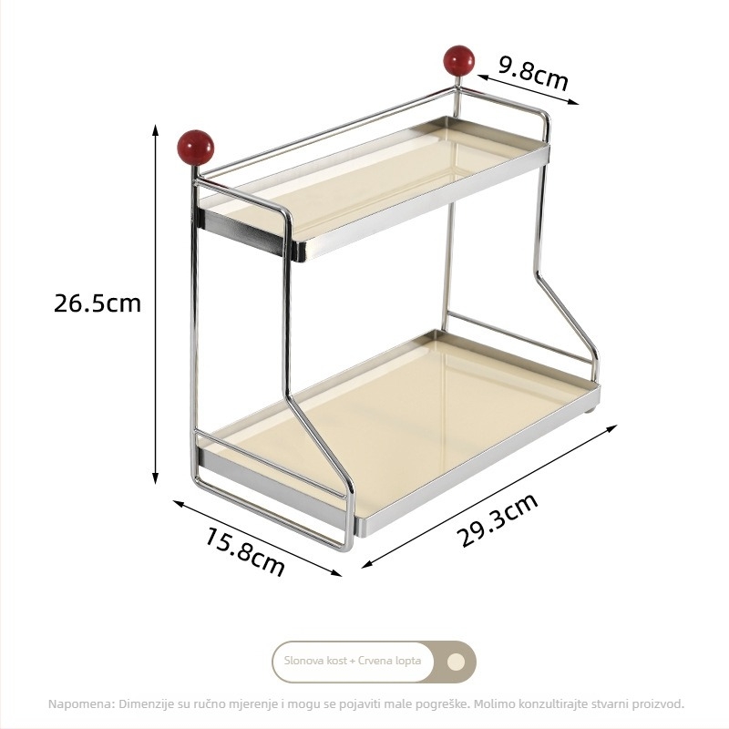 Dvostruki stolni držač za čaše, metalni, s elektroplatiranim završetkom, model dvostruke kugle, nosivost 1–5 kg