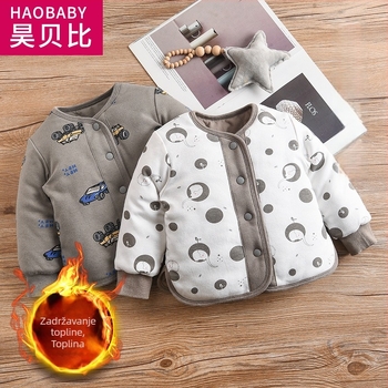Dječja jakna s pamučnim punjenjem, korejskog stila, okrugli izrez (crewneck), pamukova podstava, vanjski materijal od pamuka, za uzrast 1–3 godine
