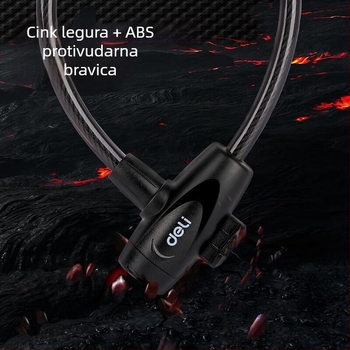 Deli DL508042 Lakat za bicikl: Lanac i čelični kabel, Prenosni, Otporan na udarce, Protiv provale, Protiv rezanja