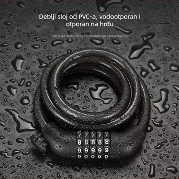 Katanac za bicikl sa šifrom i čeličnim kabelom – prenosiva zaštita od krađe za planinska bicikla