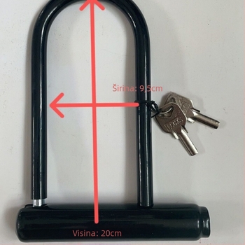 U-brava s nosačem | Metalna brava protiv krađe za brdske bicikle, električne bicikle i motocikle | težina oko 350 g | moderni minimalistički dizajn