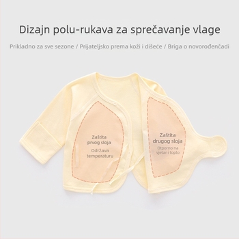 Beebi pamuk gornje za novorođenčad, okrugli ovratnik, 100% pamuk, sve sezone