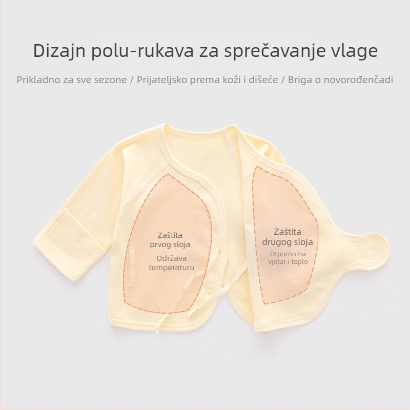 Beebi pamuk gornje za novorođenčad, okrugli ovratnik, 100% pamuk, sve sezone