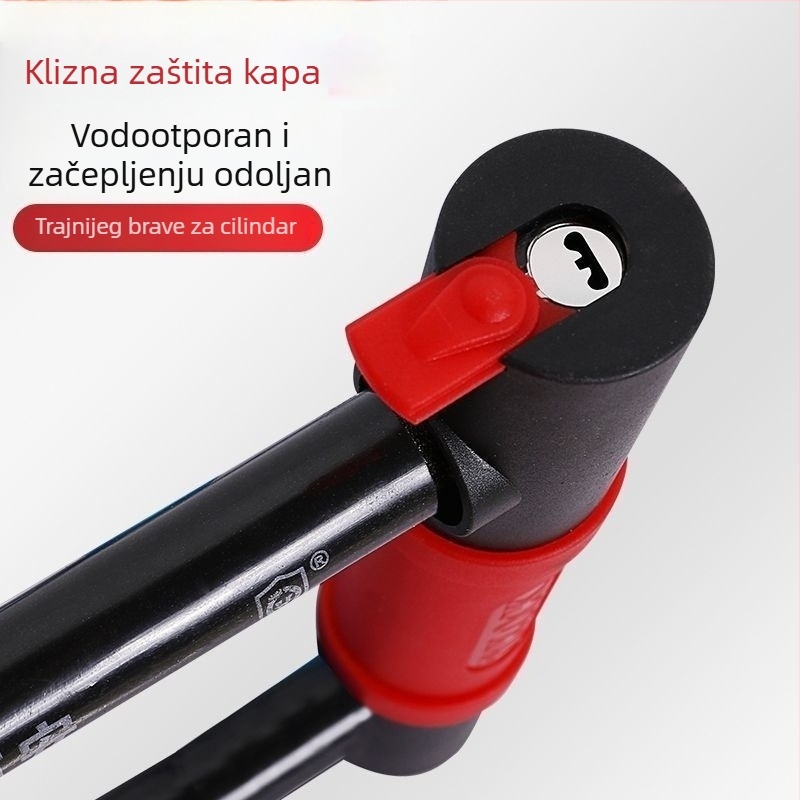 U-oblik zaključavanje za električne bicikle i trokol, model 1, otporno na hrđu, protiv krađe, protiv hidraulike