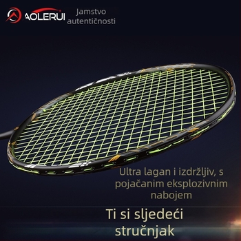 Ole Rui badminton reket, karbonski okvir, težina 80-84 g, ravna drška, ofenzivni udar za srednje napredne i napredne igrače