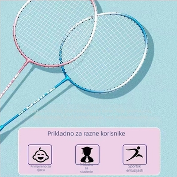Badminton palica za trening i natjecanje, izdržljiva i svestrana (težina 95–100 g; materijal okvira: željezni spoj; materijal žice: najlon; tip palice: izravan udarac; tvrdoća: srednja)