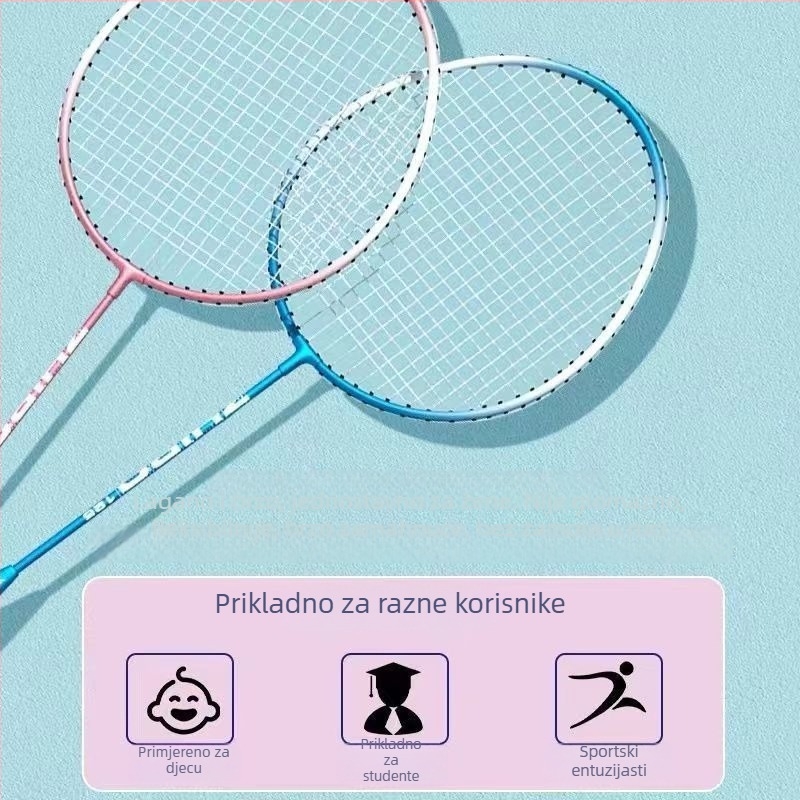 Badminton palica za trening i natjecanje, izdržljiva i svestrana (težina 95–100 g; materijal okvira: željezni spoj; materijal žice: najlon; tip palice: izravan udarac; tvrdoća: srednja)