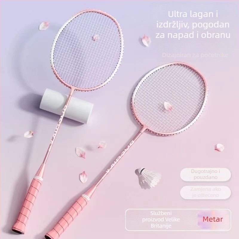 Badminton palica za trening i natjecanje, izdržljiva i svestrana (težina 95–100 g; materijal okvira: željezni spoj; materijal žice: najlon; tip palice: izravan udarac; tvrdoća: srednja)