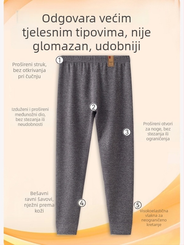 Dječje termalne hlače za jesen/zimu, Kategorija A, tkanina od regenerirane celuloze, podstava od kašmira, niski struk