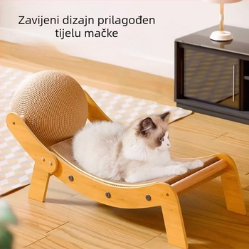 Daska za grebanje mačaka sa sisalom i gnijezdom od valovitog kartona, integrirana ležaljka
