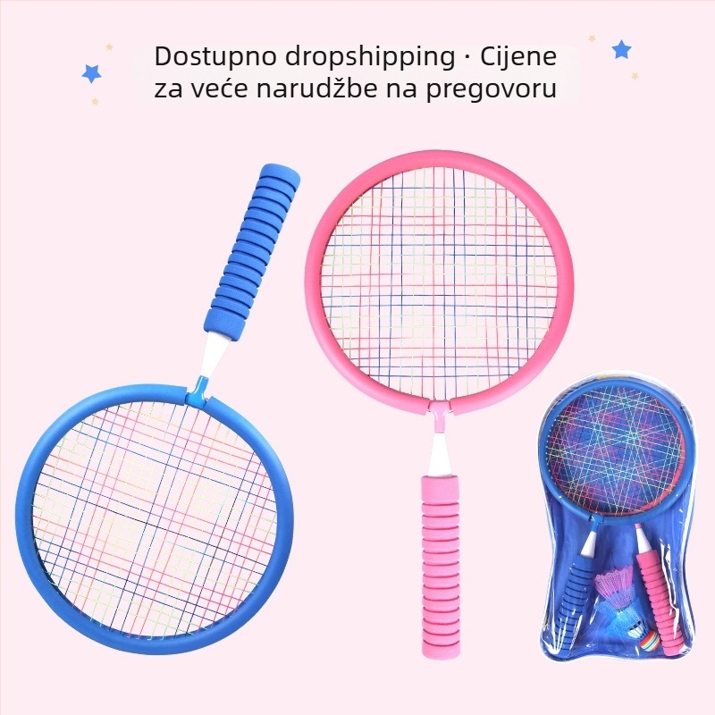 Wei Yan dječji set raketa za badminton, 2 rakete + 3 loptice, ravni držač, težina 85–89 g, za unutarnju i vanjsku igru
