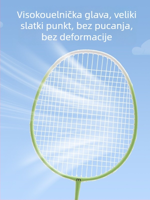 MCR JODN Set reketa za badminton (2 kom) – okvir od željeznog legura, težina 95–100 g, grip G4, ravna osovina