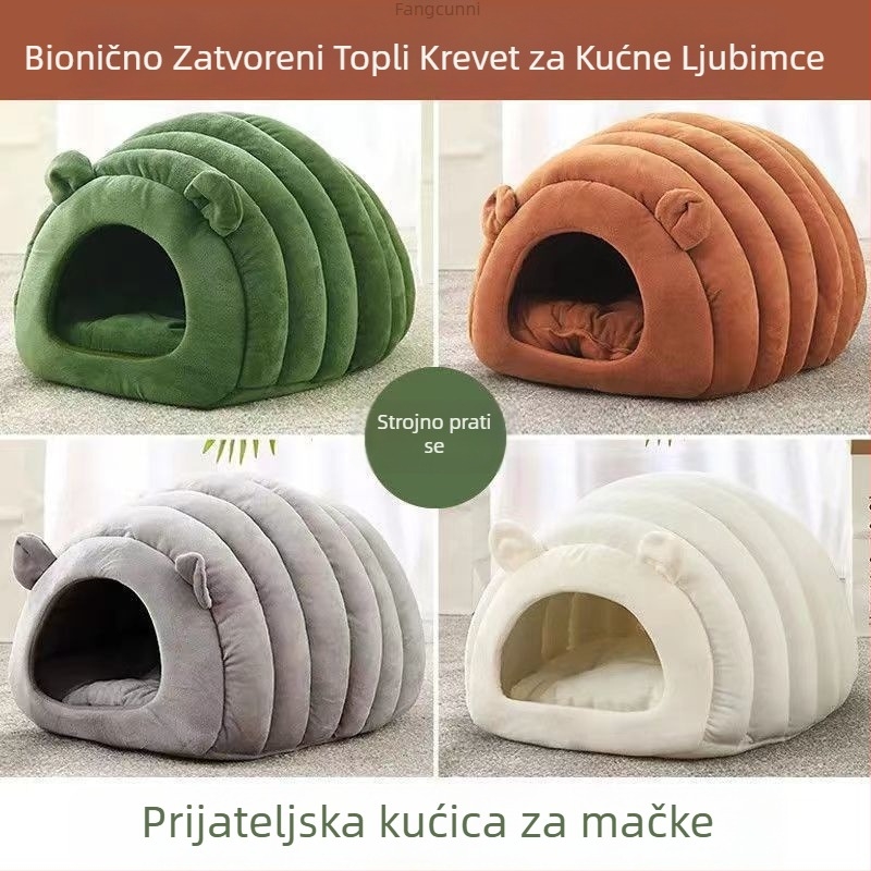 Gnijezdo za kućne ljubimce od PP pamuka, odvojivo i perivo, poluotvoren unutarnji sklonište, za korištenje u zatvorenim prostorima cijele godine