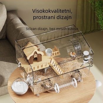 Kavez za hamstera, plastični, pravokutnog oblika, prozračan i ventiliran, za unutarnju uporabu, četiri sezone