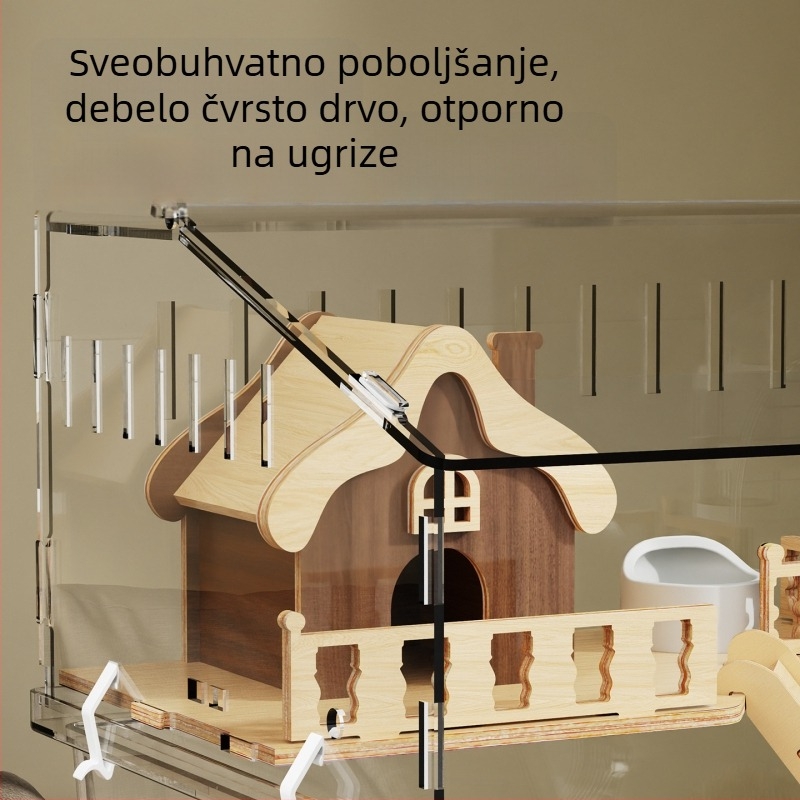 Kavez za hamstera, plastični, pravokutnog oblika, prozračan i ventiliran, za unutarnju uporabu, četiri sezone