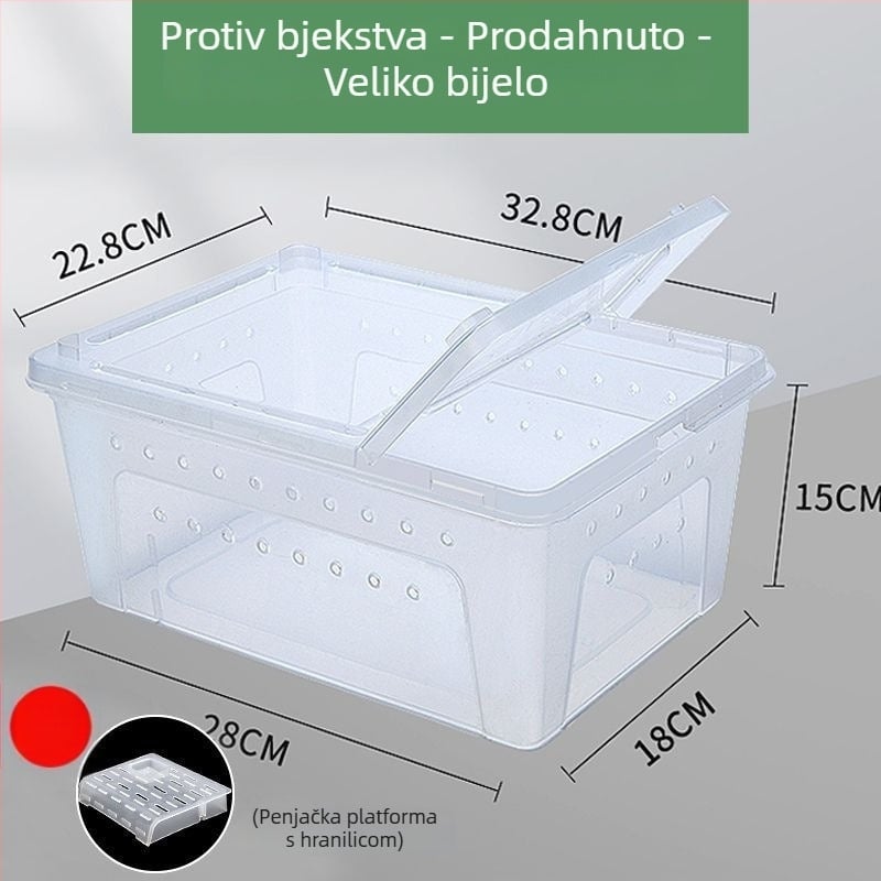 Plastični kavez za hamstera, proziran, kvadratnog oblika, vodootporan, za unutarnju upotrebu