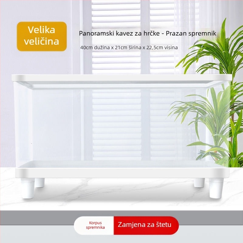 Plastični kavez za hamstera, proziran, kvadratnog oblika, vodootporan, za unutarnju upotrebu
