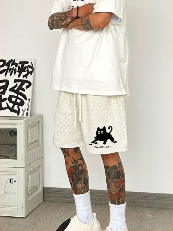 Muške labave kratke hlače od pamukova smjesa, 80% pamuka, ljetni casual sportski stil