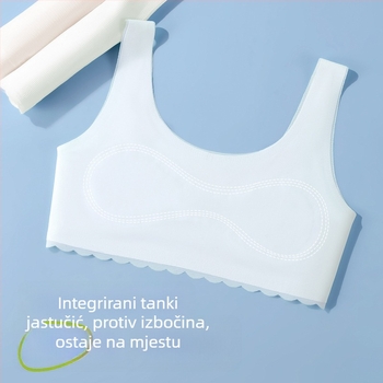 Dječji grudnjak za rast, prozračan, Ice Silk, vest stil, puni košar, ultra-tanki kalupi, 9–13 godina