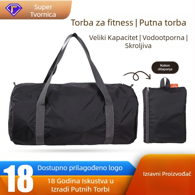 Najlonska sklopača putna torba, 20–35L, vodootporna, ultra lagana, otporna na trošenje, unisex, gradski minimalistički stil