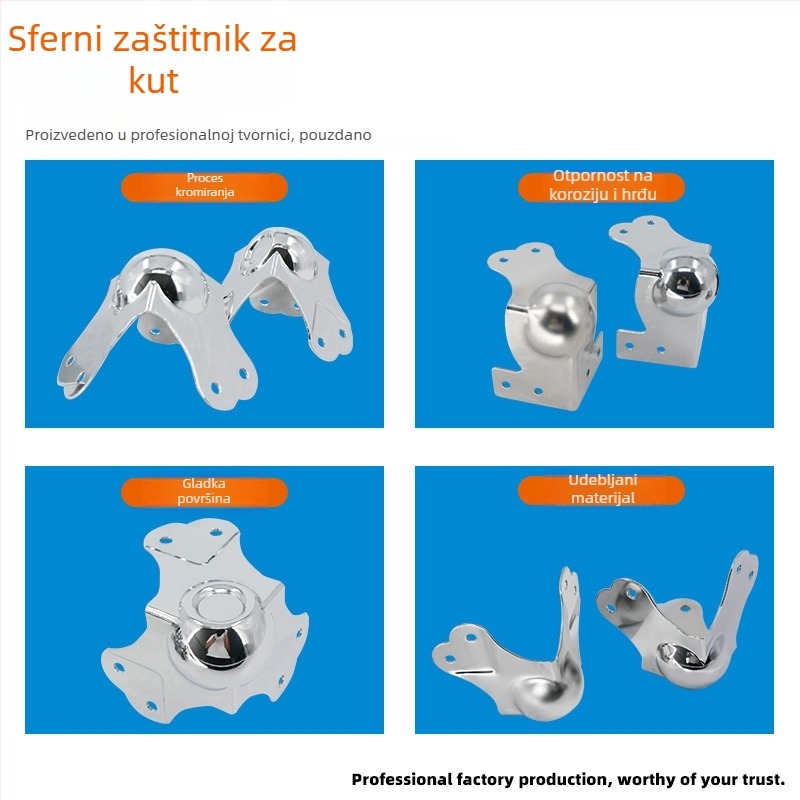 AW Anwang nehrđajući čelični zaštitnik kuta za drvene kutije, 3-strani 90° kut