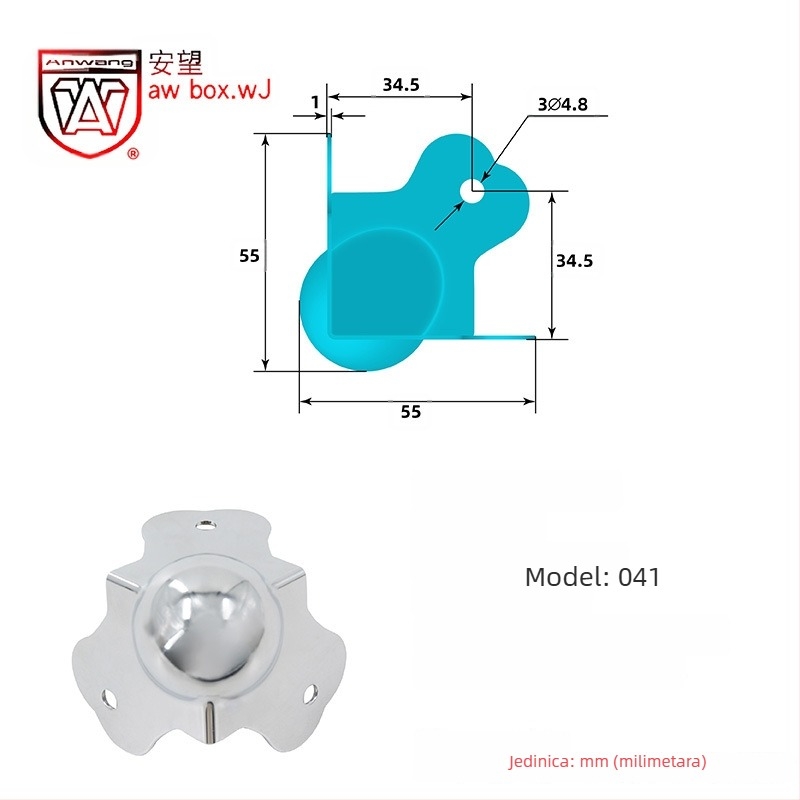 AW Anwang nehrđajući čelični zaštitnik kuta za drvene kutije, 3-strani 90° kut