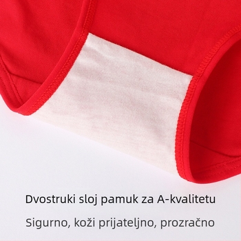 Dječje gaćice od pamuka s trokutastim krojem, srednji pojas, 95% pamuk, sigurnosna razina A, pogodno za djecu od 8 godina i starije