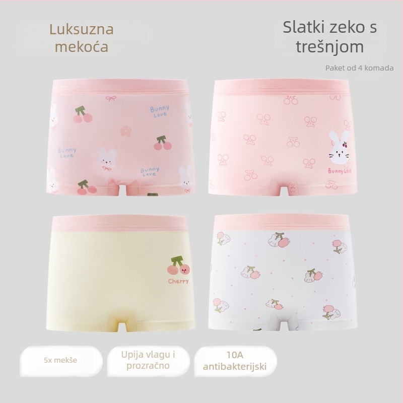 Betides Dječje djevojčice pamučne gaćice, 95% pamuk + 5% elastan, hipoalergeni i antibakterijski, paket od 4 komada, za djecu od 3 do 8 godina